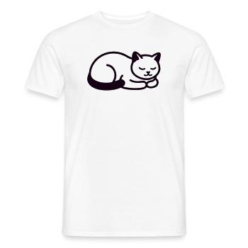 Schlafende Katze Icon - Männer T-Shirt - Weiß - Vorne - AI Model Male 178 dark (178cm)