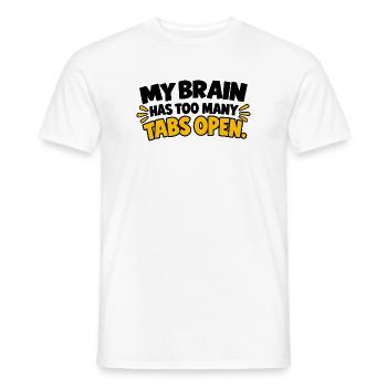 Lustiges Überdenken-Zitat - Männer T-Shirt - Weiß - Vorne - AI Model Male 178 dark (178cm)