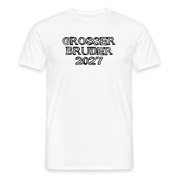 Großer Bruder 2027 Schriftzug handgezeichnet - Männer T-Shirt - Weiß - Vorne - AI Model Male 178 dark (178cm)