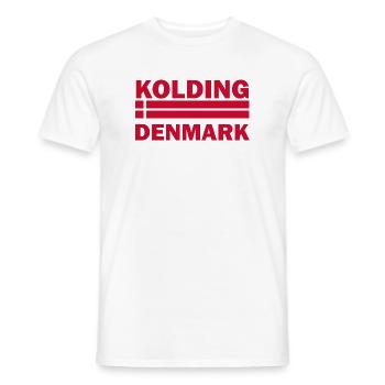 Kolding, Dänemarks Stadtflagge - Männer T-Shirt - Weiß - Vorne - AI Model Male 178 dark (178cm)