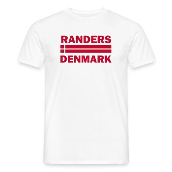 Randers-Dänemark-Flaggenemblem - Männer T-Shirt - Weiß - Vorne - AI Model Male 178 dark (178cm)