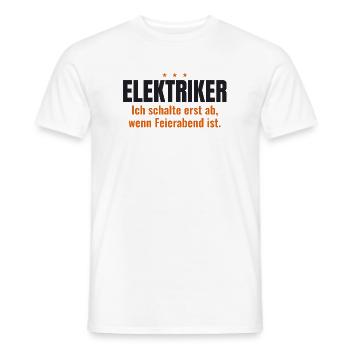 Elektriker Shirt – Ich schalte bei Feierabend ab - Männer T-Shirt - Weiß - Vorne - AI Model Male 178 dark (178cm)