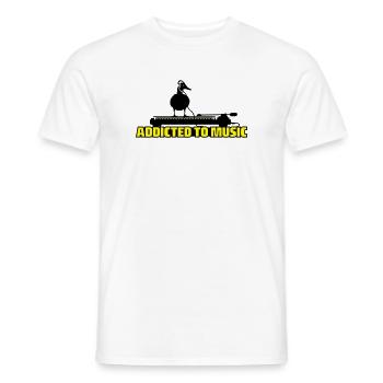 addicted to music - DJ music - Männer T-Shirt - Weiß - Vorne - AI Model Male 178 dark (178cm)