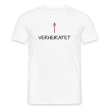 Verheiratet Pfeil Hochzeit Partnerlook - Männer T-Shirt - Weiß - Vorne - AI Model Male 178 dark (178cm)