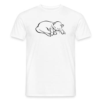Mon petit chat dort - T-shirt homme - blanc - Devant - AI Model Male 178 dark (178cm)