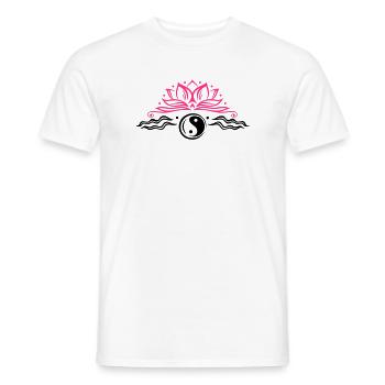 Lotus mit Yin & Yang Symbol - T-shirt homme - blanc - Devant - AI Model Male 178 dark (178cm)