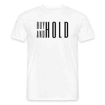 Buy And Hold Long Term Investor Trading Tee - Men's T-Shirt - white - Front - AI Model Male 178 dark (178cm)
