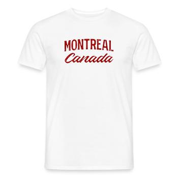 Montreal Canada Vintage Script - Men's T-Shirt - white - Front - AI Model Male 178 dark (178cm)
