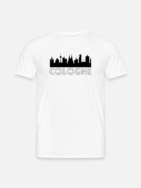 Cologne motif with silhouette of the city in white - Men's T-Shirt - white