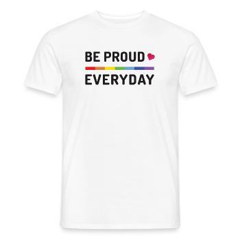 LGBT Pride Month - Sei jeden Tag stolz - Männer T-Shirt - Weiß - Vorne - AI Model Male 178 dark (178cm)