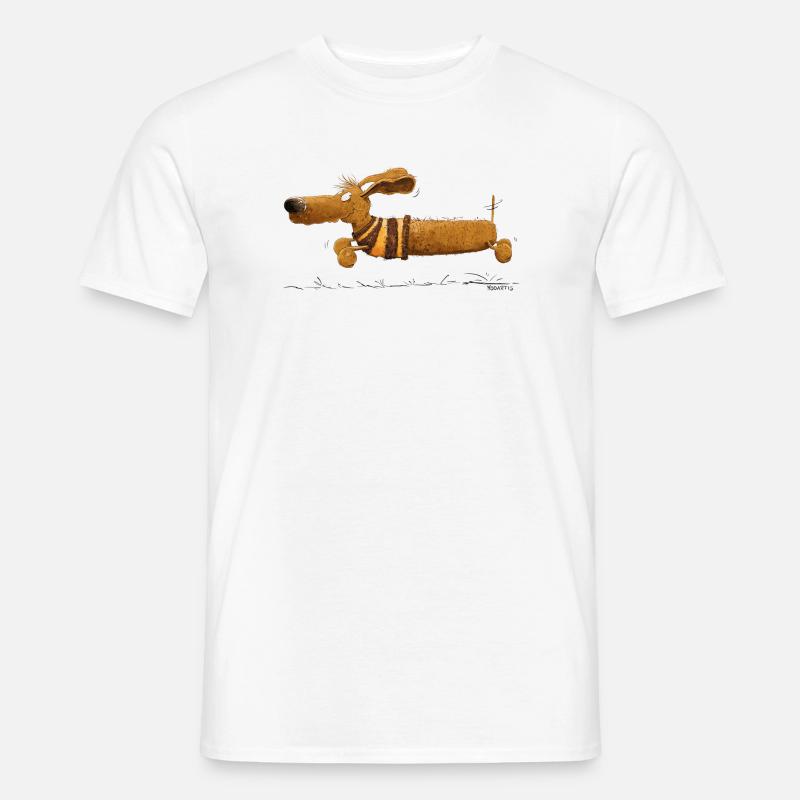 Rennender Dackel I Dachshund I Teckel I Hund - Männer T-Shirt - Weiß