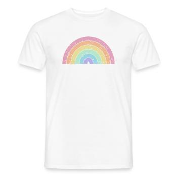Regenbogen Pastellfarben Pride Monat LGBTQ+ - Männer T-Shirt - Weiß - Vorne - AI Model Male 178 dark (178cm)