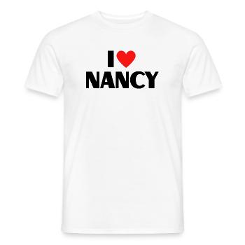 I love Nancy Rotes Herz Liebe Fan Geschenk - Männer T-Shirt - Weiß - Vorne - AI Model Male 178 dark (178cm)