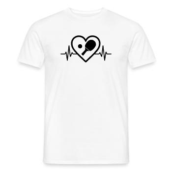 Table tennis heart - Men's T-Shirt - white - Front - AI Model Male 178 dark (178cm)