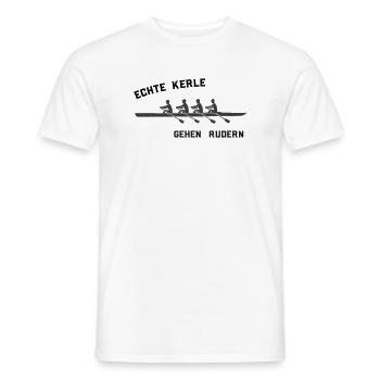 Dictons sur l’aviron - Les vrais gars vont faire de l’aviron - T-shirt homme - blanc - Devant - AI Model Male 178 dark (178cm)