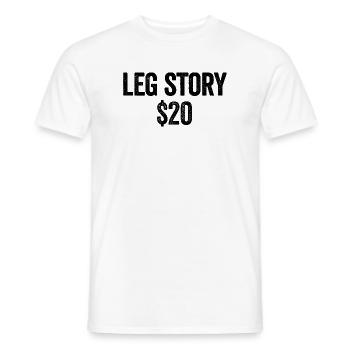 Leg Story 20 $ Amputé Drôle Un ampli de jambe - T-shirt homme - blanc - Devant - AI Model Male 178 dark (178cm)