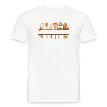 Cadeau cuisine watercolor personnalisé  - T-shirt homme - blanc - Devant - AI Model Male 178 dark (178cm)