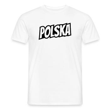 Polska - Polen Schriftzug - Männer T-Shirt - Weiß - Vorne - AI Model Male 178 dark (178cm)