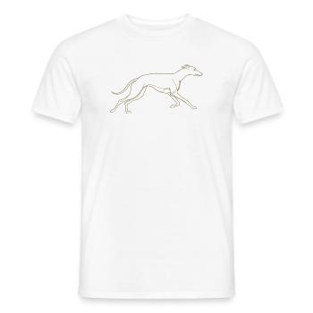 Minimalist Greyhound Silhouette Line Art - Men's T-Shirt - white - Front - AI Model Male 178 dark (178cm)