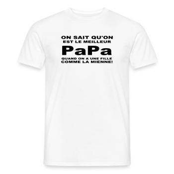 Meilleur papa - T-shirt homme - blanc - Devant - AI Model Male 178 dark (178cm)