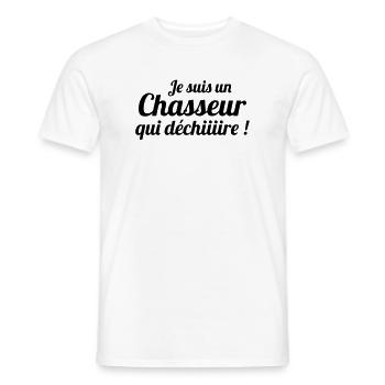 Je suis un chasseur qui déchire - T-shirt homme - blanc - Devant - AI Model Male 178 dark (178cm)