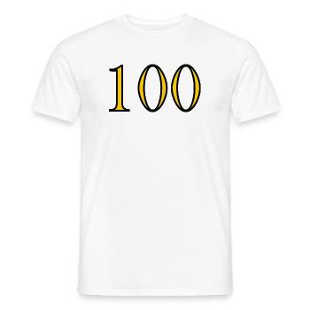 100. 100 JAHRE. 100-JÄHRIGES JUBILÄUM. GEBURTSTAG 100 - Männer T-Shirt - Weiß - Vorne - AI Model Male 178 dark (178cm)