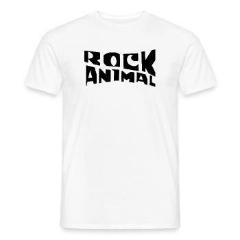 rock animal typography logo design - Men's T-Shirt - white - Front - AI Model Male 178 dark (178cm)
