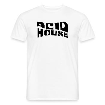 Acid House music logo design - Men's T-Shirt - white - Front - AI Model Male 178 dark (178cm)