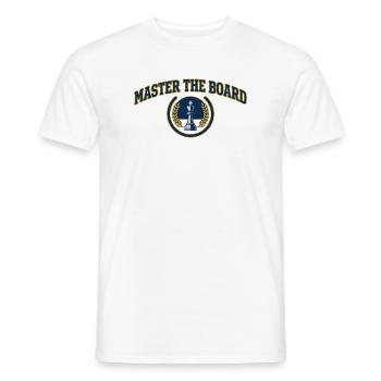 Maître de l'Échiquier Blason Roi Échecs Premium - T-shirt homme - blanc - Devant - AI Model Male 178 dark (178cm)