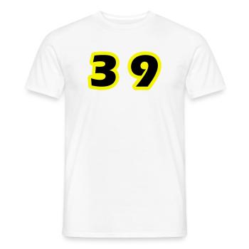 39 Number Symbol - Men's T-Shirt - white - Front - AI Model Male 178 dark (178cm)