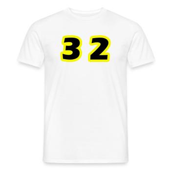 32 Zahl symbol - Männer T-Shirt - Weiß - Vorne - AI Model Male 178 dark (178cm)