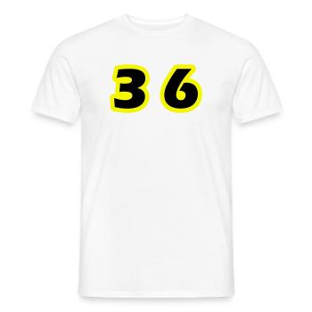 36 Number Symbol - Men's T-Shirt - white - Front - AI Model Male 178 dark (178cm)