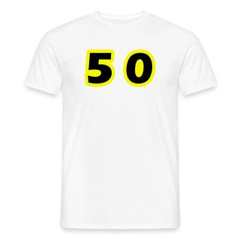 50 Number Symbol - Men's T-Shirt - white - Front - AI Model Male 178 dark (178cm)