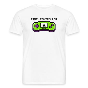 Pixel Controller Logo Grafik - Männer T-Shirt - Weiß - Vorne - AI Model Male 178 dark (178cm)