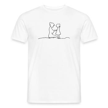 Mama Tochter Line Art Mutter Geschenk Liebe Design - Männer T-Shirt - Weiß - Vorne - AI Model Male 178 dark (178cm)