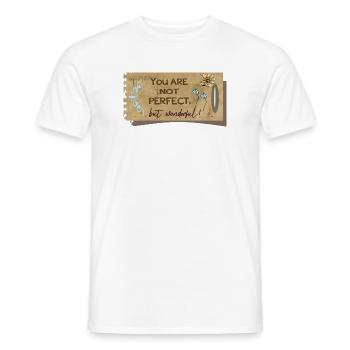 Not perfect, but wonderful - Men's T-Shirt - white - Front - AI Model Male 178 dark (178cm)