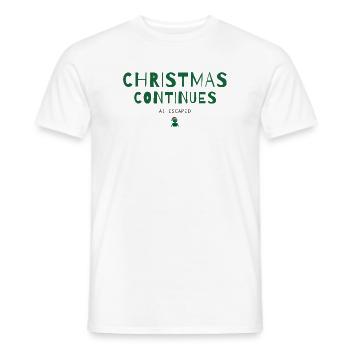 Christmas Continues – AI Escaped - Weihnachtshumor - Männer T-Shirt - Weiß - Vorne - AI Model Male 178 dark (178cm)