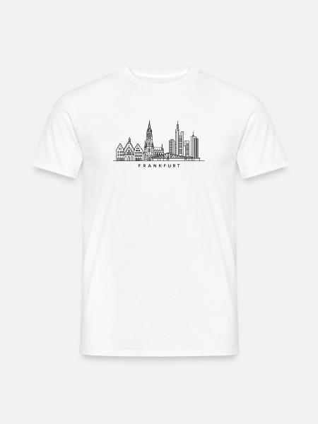 Frankfurt Skyline – Line Art - Männer T-Shirt - Weiß
