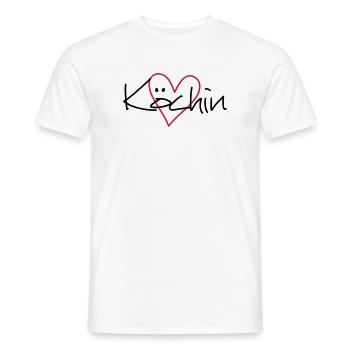 Idée cadeau cuisine coeur hobby chef cuisine - T-shirt homme - blanc - Devant - AI Model Male 178 dark (178cm)