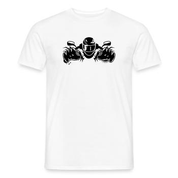 ride a motorcycle - Men's T-Shirt - white - Front - AI Model Male 178 dark (178cm)