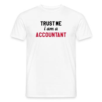 comptable / comptabilité / argent / Finance / Euro - T-shirt homme - blanc - Devant - AI Model Male 178 dark (178cm)