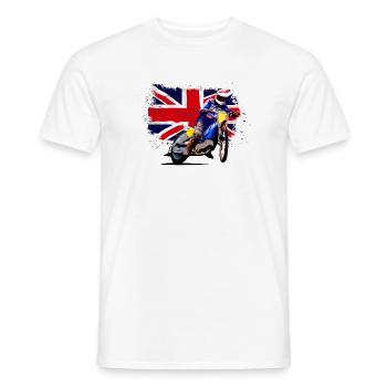Speedway Racing - UK Flag - T-shirt homme - blanc - Devant - AI Model Male 178 dark (178cm)