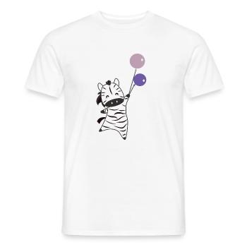 Le ballon zèbre fait voler des animaux amusants pour les enfants - T-shirt homme - blanc - Devant - AI Model Male 178 dark (178cm)