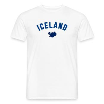Iceland Blue Map Bow Design - Men's T-Shirt - white - Front - AI Model Male 178 dark (178cm)
