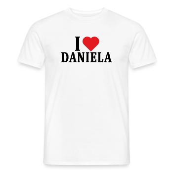 T-shirt I love Daniela t-shirt gift idea - Men's T-Shirt - white - Front - AI Model Male 178 dark (178cm)