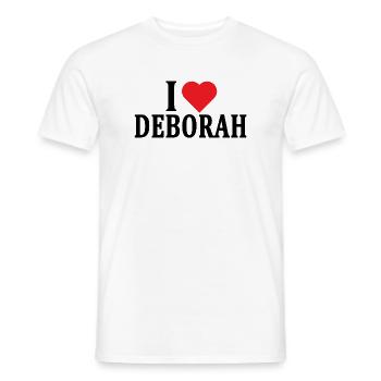 T-shirt I love Deborah t-shirt gift idea - Men's T-Shirt - white - Front - AI Model Male 178 dark (178cm)