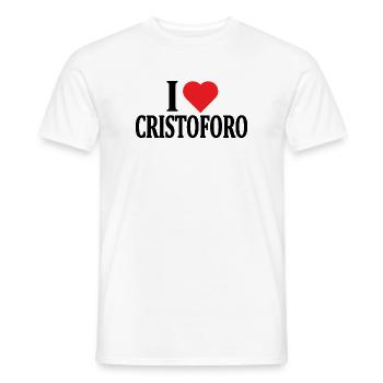 T-Shirt Ich liebe Cristoforo T-Shirt Geschenkidee - Männer T-Shirt - Weiß - Vorne - AI Model Male 178 dark (178cm)