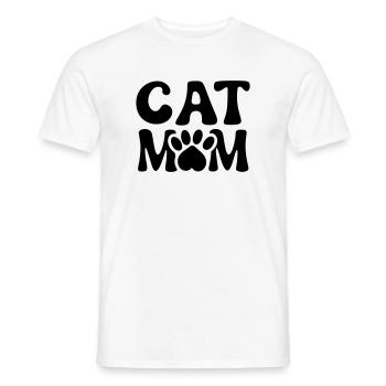 MOM MAMA MOMMY CATS PUSSY MEOW HANGOVER SAYING MOTIF - Men's T-Shirt - white - Front - AI Model Male 178 dark (178cm)