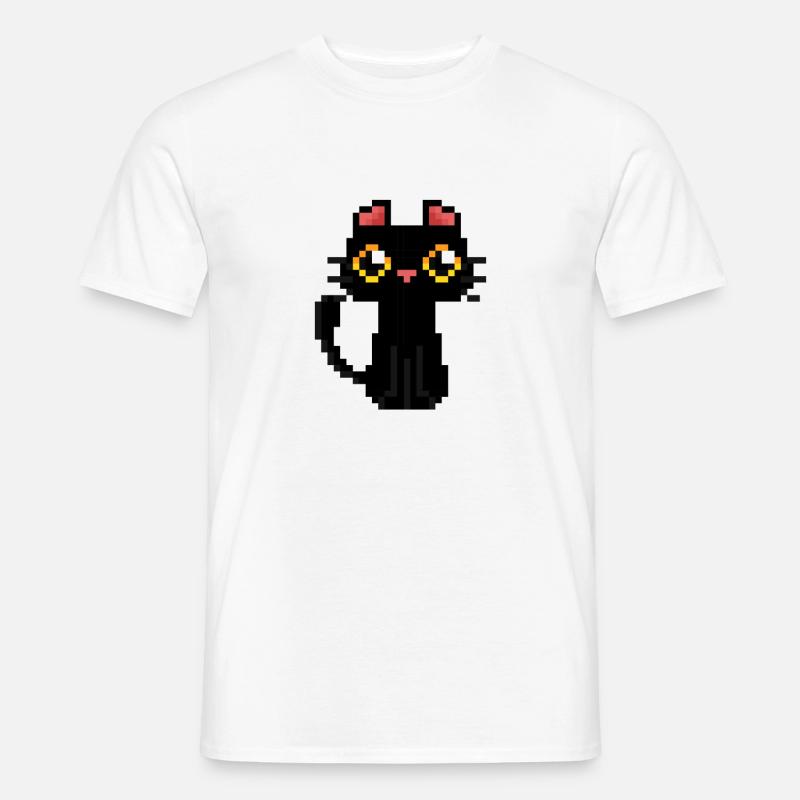 Pixel PixelArt Chat - T-shirt homme - blanc