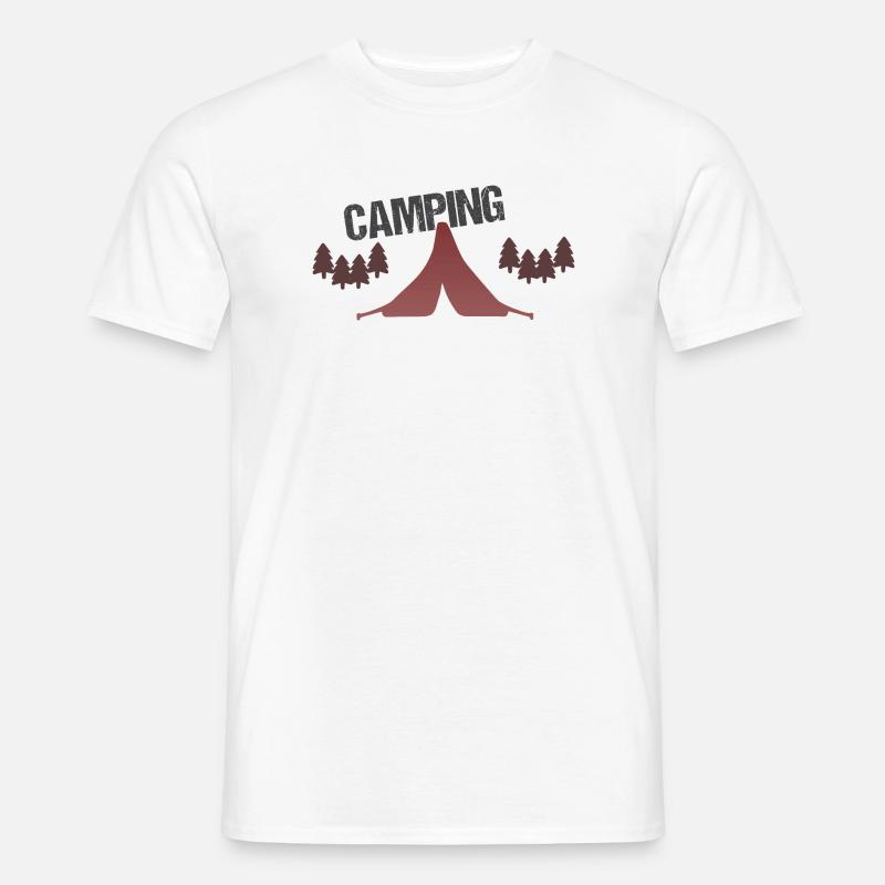 Sunset Forest Campingzelt - Männer T-Shirt - Weiß